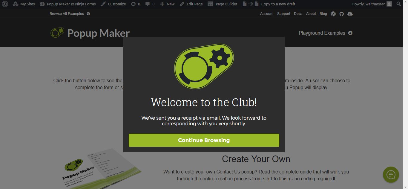 Contact Us Popup Finished Product Thank You Popup