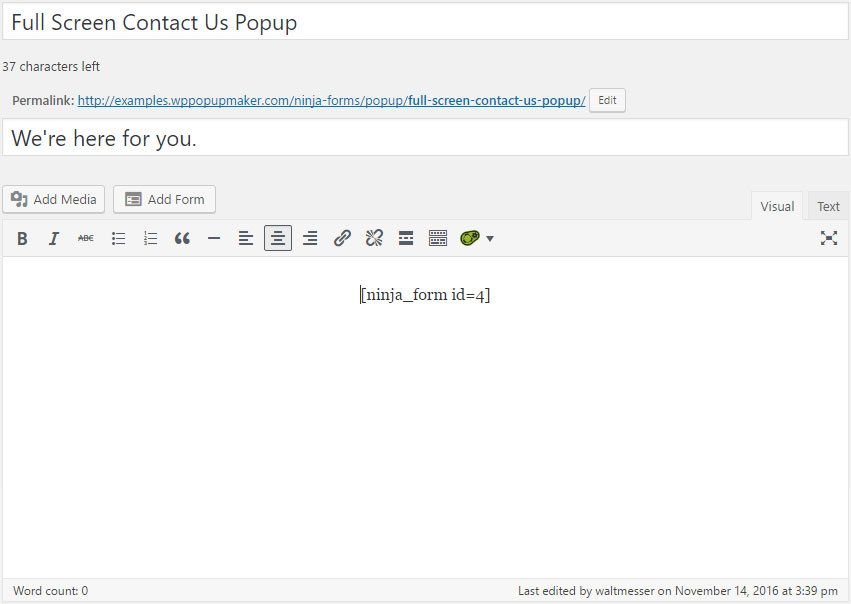Contact Us Popup Content