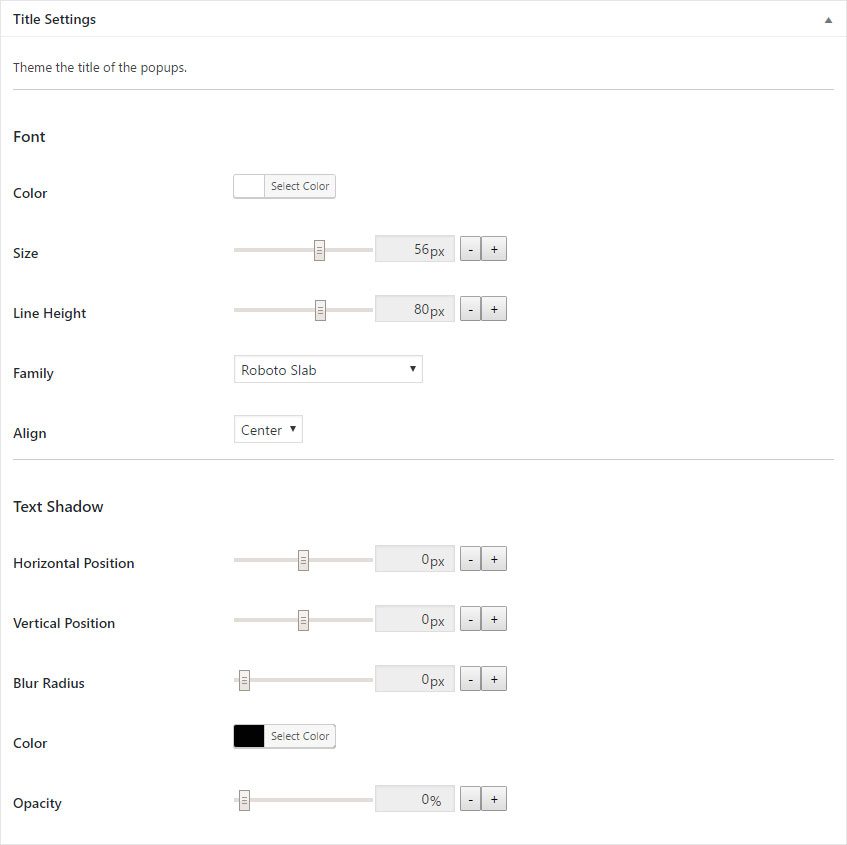 Contact Us Popup Title Theme Settings