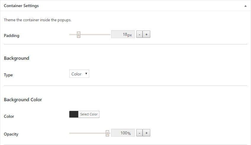 Contact Us Popup Thank You Popup Theme Container Settings