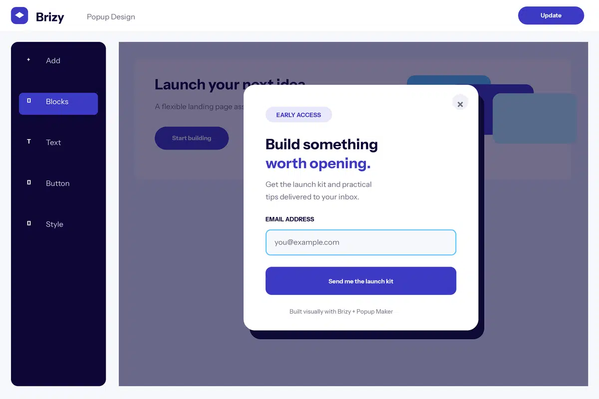 How to Create a Brizy Popup with Popup Maker