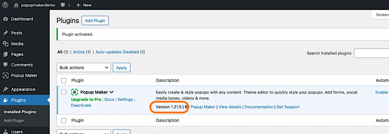 Installing Popup Maker On Your Wordpress Site 10 Installed Plugins Page Cr