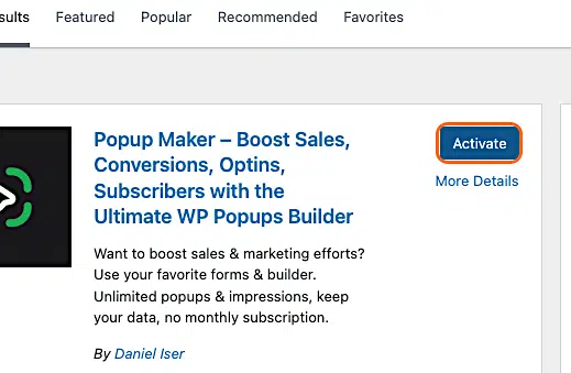 Installing Popup Maker On Your Wordpress Site 4 Pm Activate