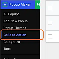 Create A Call To Action (Cta) Popup 1 Popup Maker ≫ Calls To Action Wp-Admin Menu Item