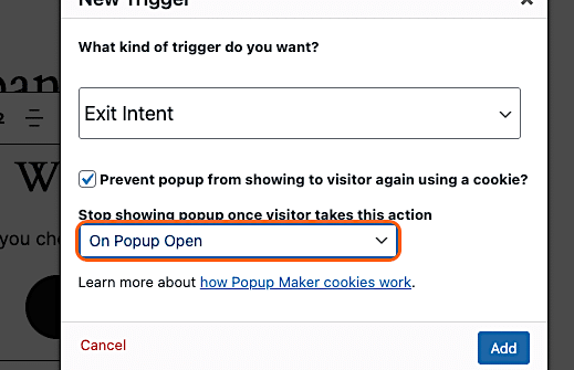 Pm Cookie On Popup Open Marked