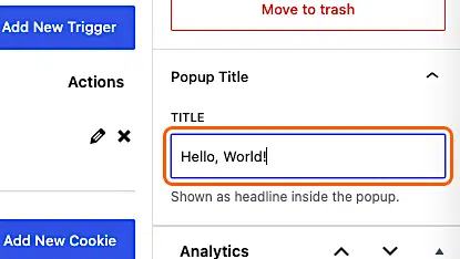 Edit The Popup Title