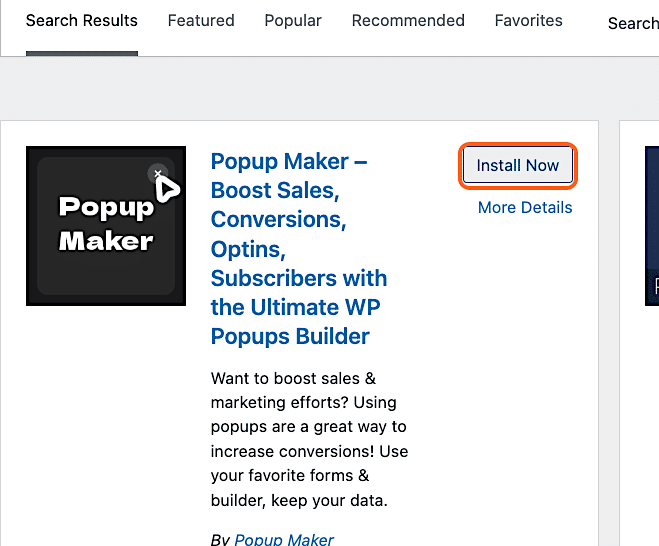 How To Create A Free Popup For Divi Builder 3 Install Now Button For Installing The Popup Maker Plugin For Your First Popup