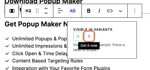 How To Create A Content Split Test 14 Pm Pro Split Content Scope B 2