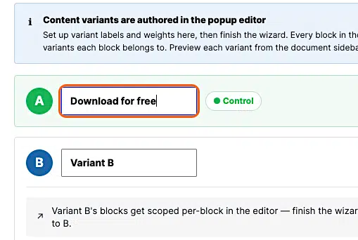 How To Create A Content Split Test 5 Pm Pro Split Name Variant A