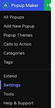 Popup Maker Settings Cheat Sheet 1 Pm Settings Admin Menu 1 24
