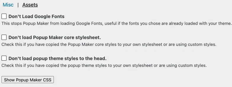 Popup Maker Settings Cheat Sheet 10 Pm Settings Misc Assets 1 24