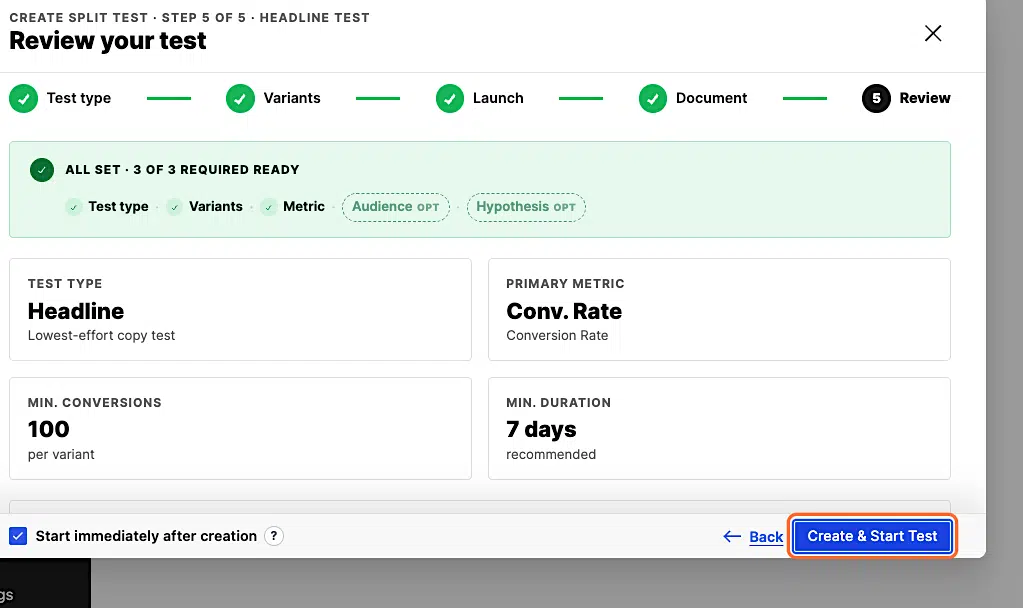 How To Split Test A Popup In Popup Maker 19 Pm Split Click Create And Start Test