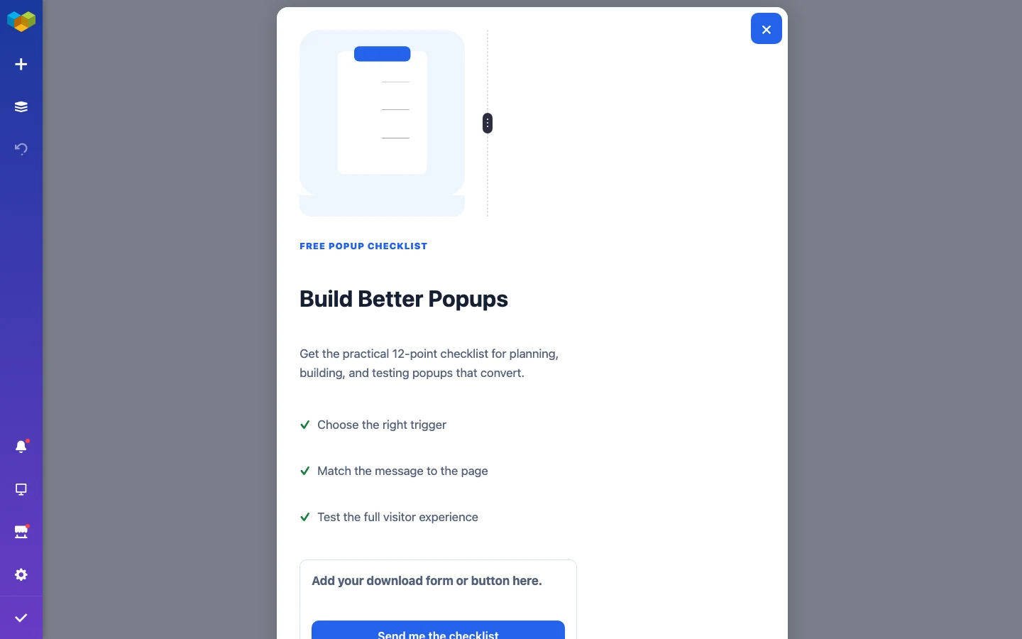 How To Create A Visual Composer Popup 3 Visual Composer Editor Loaded With The Content Upgrade Popup Design.