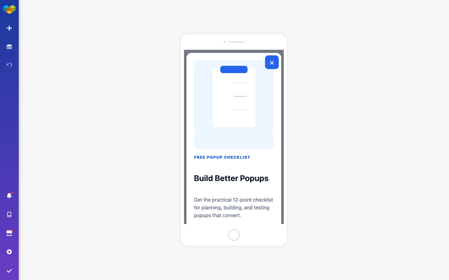 How To Create A Visual Composer Popup 7 Visual Composer Mobile Editor Showing The Responsive Popup Design.