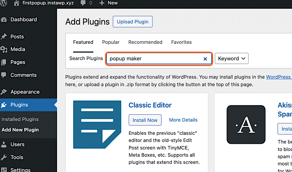How To Create A Free Popup For Divi Builder 2 Searching The Wordpress.org Plugins Repository For Popup Maker